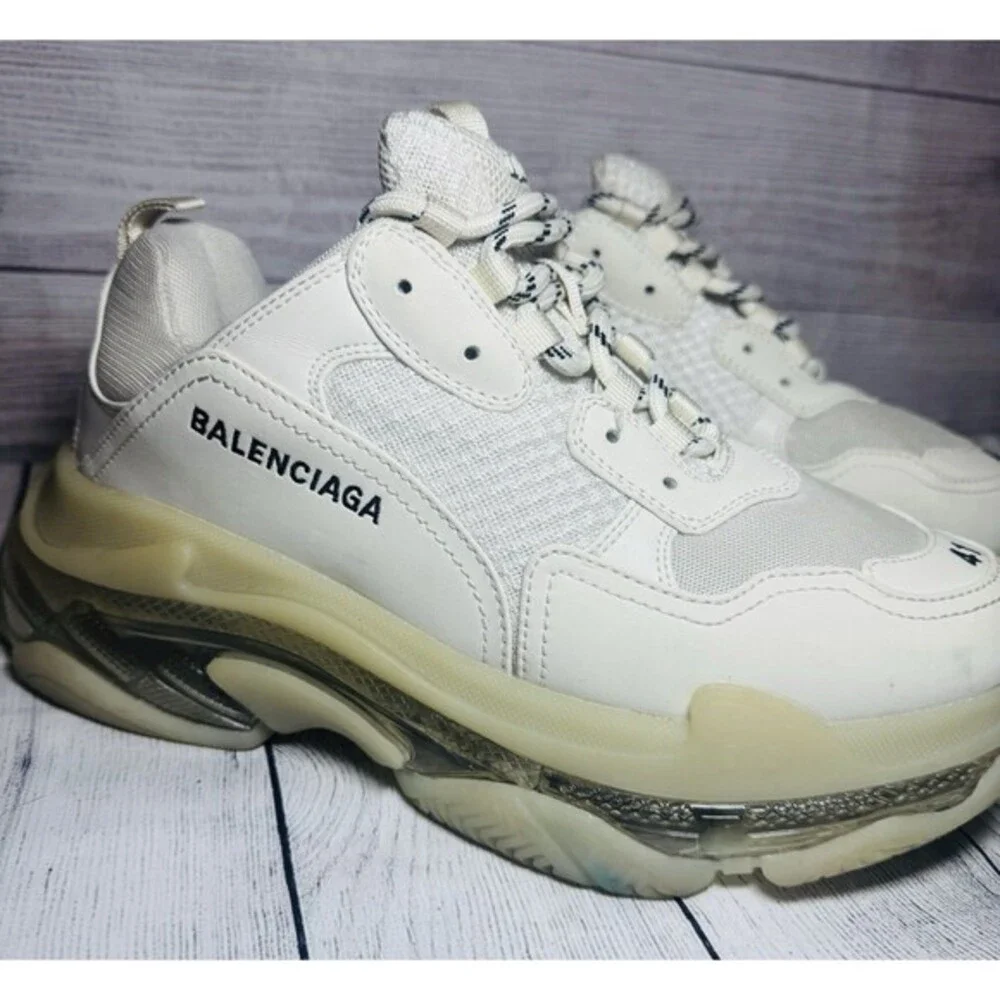 Balenciaga Triple S Men's Beige Rubber Sneakers Size EU 41 US 8 NO BOX